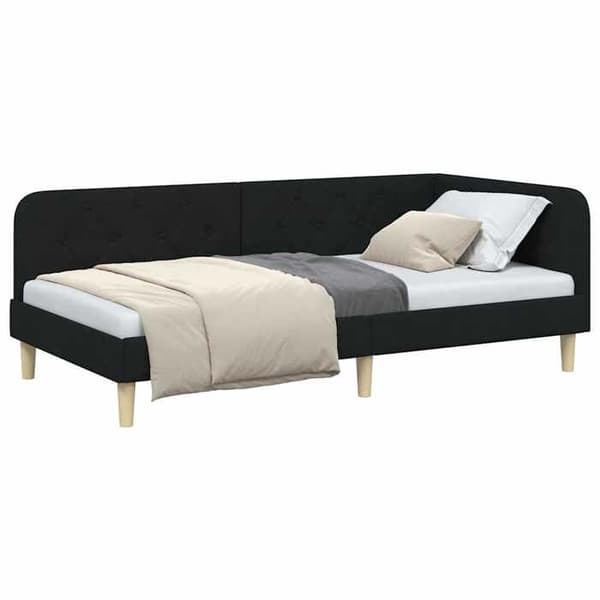 Maison Exclusive - Sort hjørneseng 100 x 200 cm stof