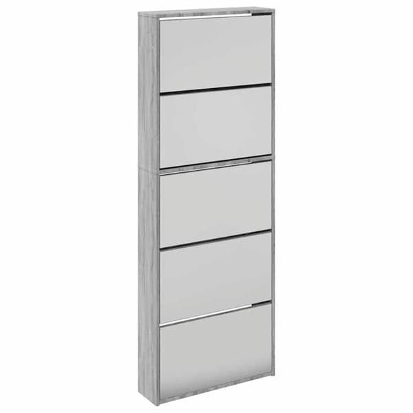 Maison Exclusive - Spejlskab til sko 5 niveauer sonoma grå 63x17x169,5cm