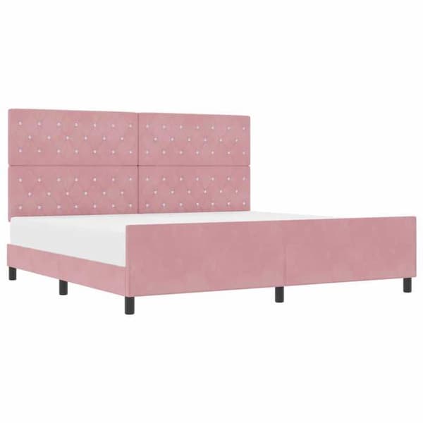 Maison Exclusive - Jousipatja ruusupäällysteellä 200 x 200 cm Sametti Ros