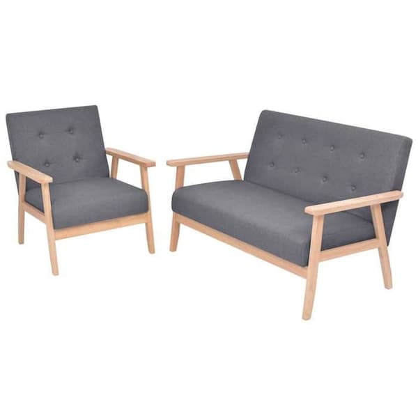 Maison Exclusive - Sæt af 2 sofaer Mørkegrå Stof Mörkgrå