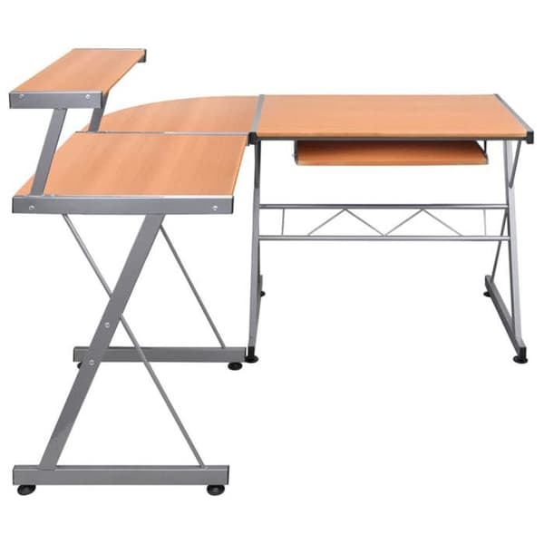 Maison Exclusive - Brunt hjørnecomputerbord 132x112x99cm Ingeniørtræ brun