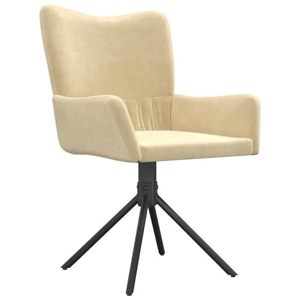 Maison Exclusive - Snurrstolar för matplats, set om 2, Creme Sammet Grädde
