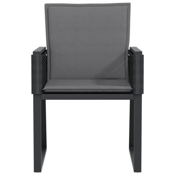 Maison Exclusive - Trädgårdsstolar med kuddar, set om 2, svart flätad resin svart