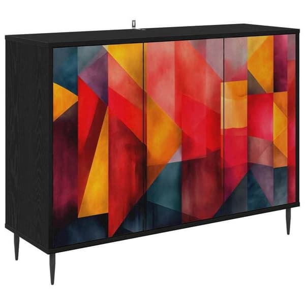 Maison Exclusive - Buffet HEESCH Sort eg 102 x 33 x 76 cm Ingeniørtræ
