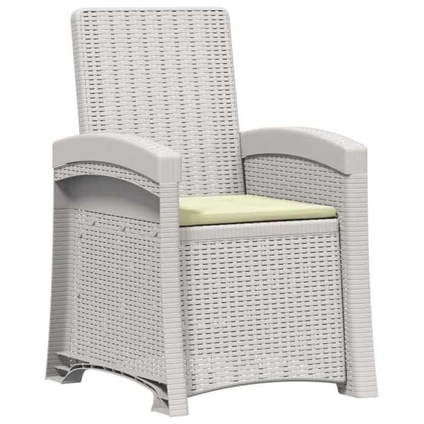 Maison Exclusive - Have stol med hældning der imiterer rattan Hvid og creme PP