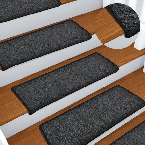 Maison Exclusive - Trappe tæppe 15 dele 65 x 21 x 4 cm Antracit Rektangulær kant antracit