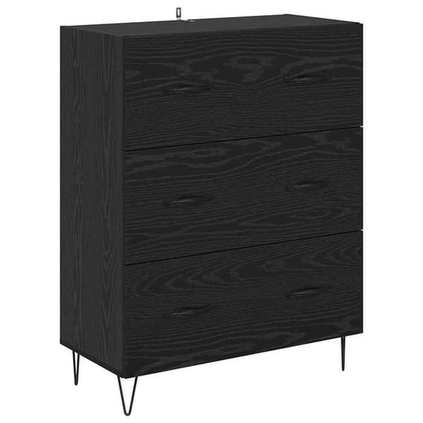 Maison Exclusive - Høj Skab 2 stk Sort Eg 69,5 x 34 x 180 cm
