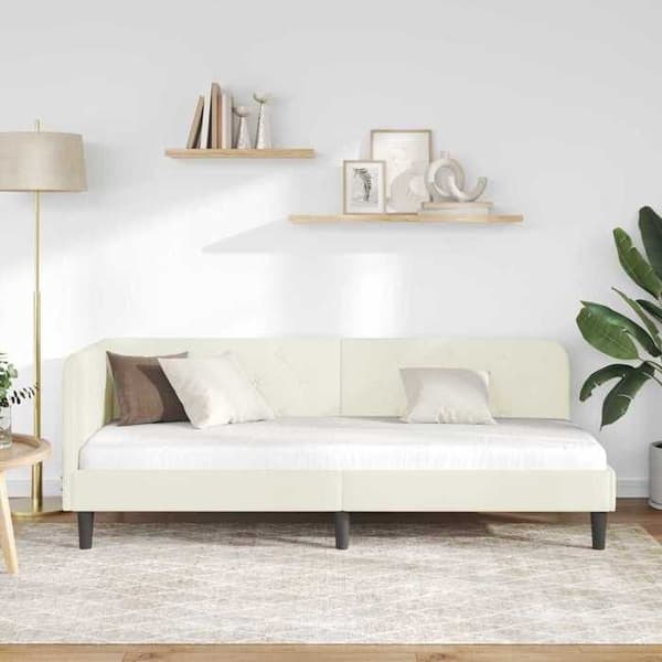 Maison Exclusive - Kulmasänky Creme 80 x 200 cm Sametti