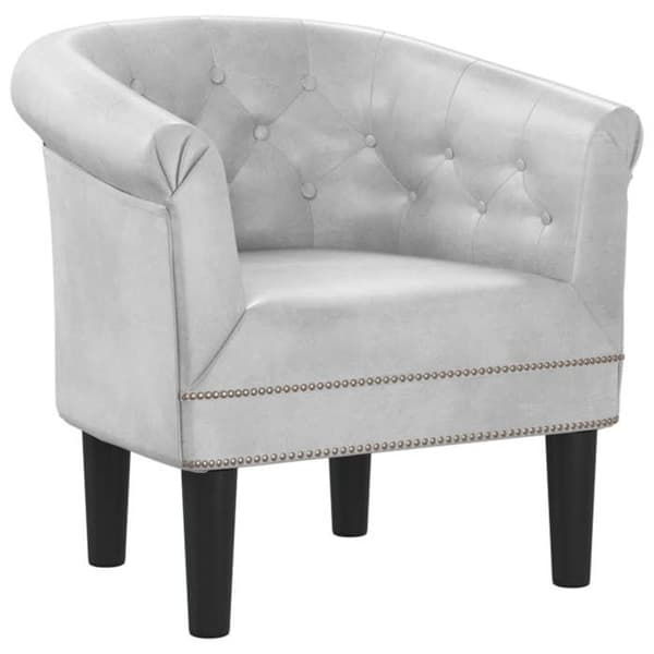 Maison Exclusive - Silverfärgad fåtölj i konstläder Silver