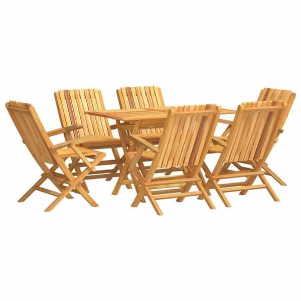 Maison Exclusive - 7 osan puutarhapöytäryhmä kestävästä teak-puusta