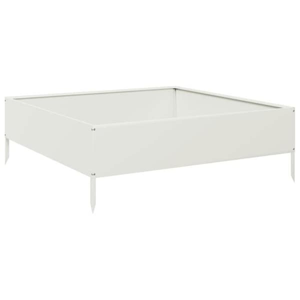 Maison Exclusive - Hævet havebed 100x100x33,5 cm stål Vit