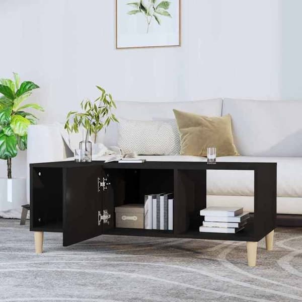 Maison Exclusive - Sort sofabord 102x50x40 cm ingeniørtræ