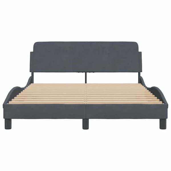 Maison Exclusive - Dover sängram mörkgrå 140x190 cm sammet