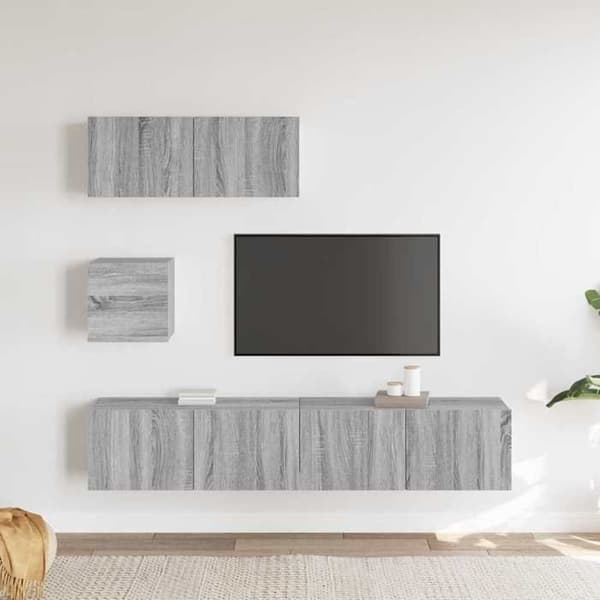 Maison Exclusive - 4 dele TV-møbel sæt Sonoma grå Ingeniørtræ sonoma grå