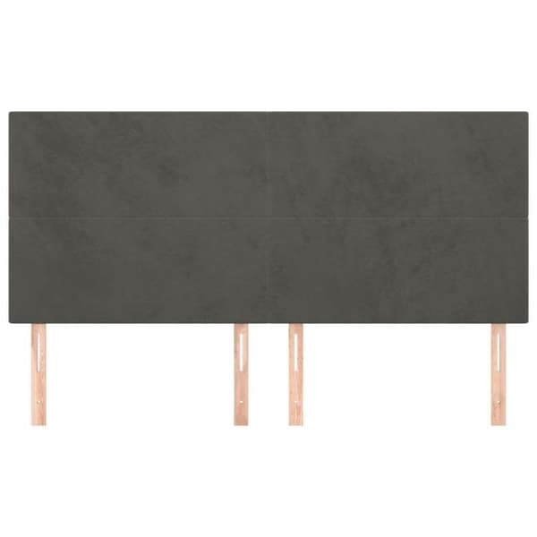 Maison Exclusive - Mörkgrå sänggavel 180 x 5 x 118/128 cm Sammet Mörkgrå