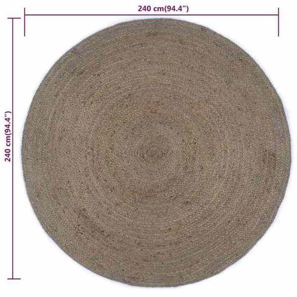 Maison Exclusive - Käsintehty Pyöreä Juteematto 240 cm Harmaa
