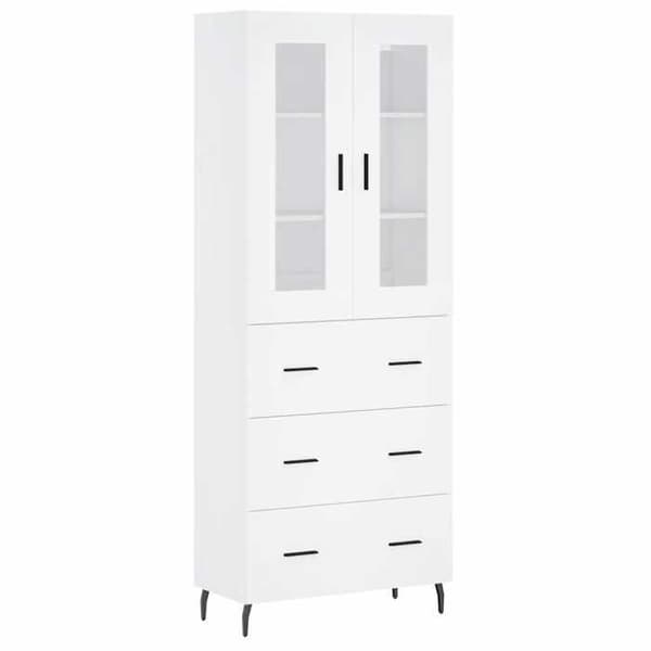 Maison Exclusive - Buffé hög Vit 69,5x34x180 cm Ingenjörsträ