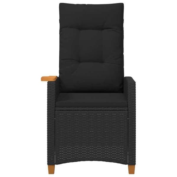 Maison Exclusive - Recliner med tebricka Svart polyrotin Svart