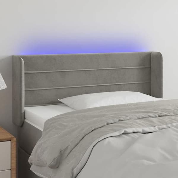 Maison Exclusive - LED-päätyharso Vaaleanharmaa 103x16x78/88 cm Sametti ljusgrått