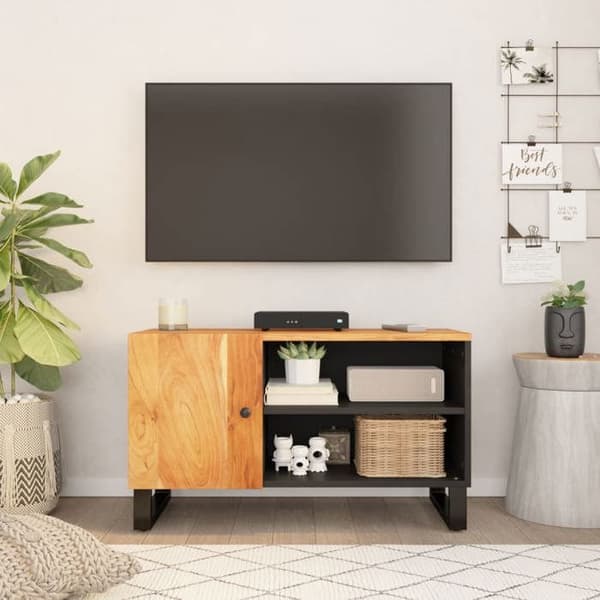 Maison Exclusive - TV-möbel 80x33x46 cm av solid akaciaträ och ingenjörsträ