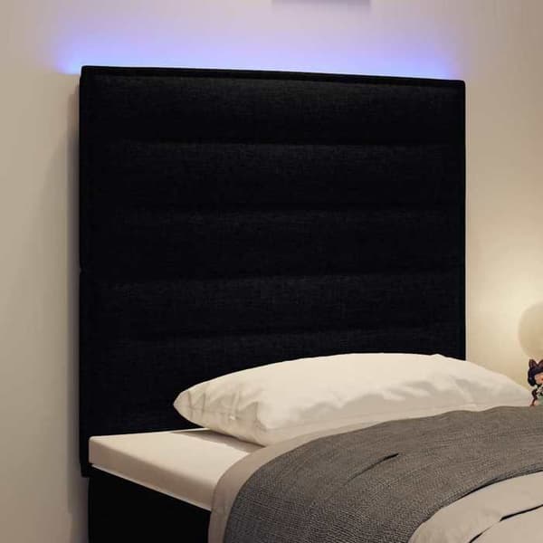 Maison Exclusive - LED-hovedgærde med sorte LED-strips 80 cm stof