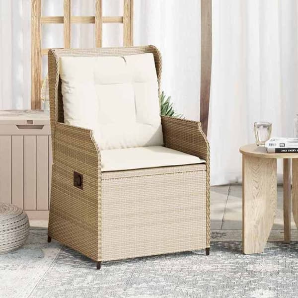 Maison Exclusive - 2 kpl beige polyrottinkinen puutarhapenkkisetti