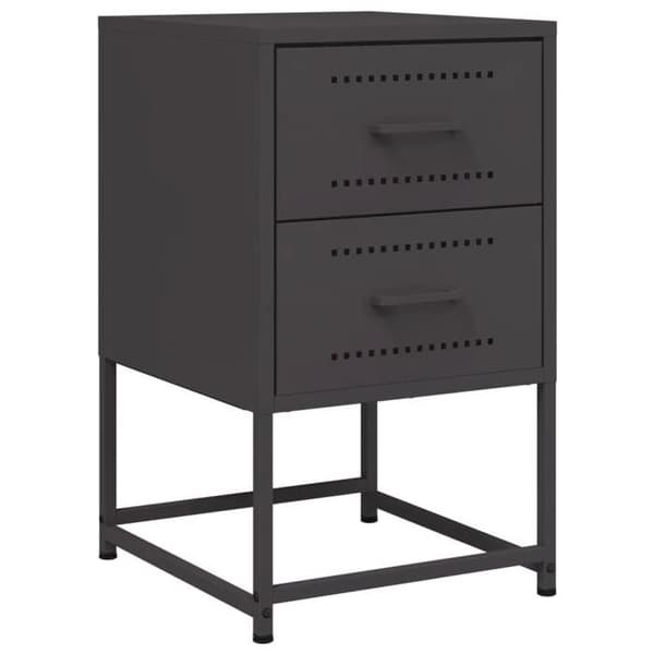 Nattabeller - EKSKLUSIV HUS - 2 stykker - Sort - Robust stål - 36 x 39 x 60,5 cm Svart