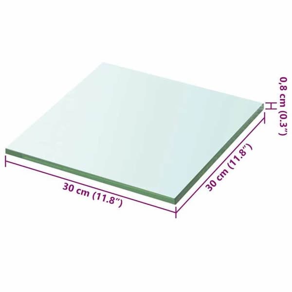Maison Exclusive - Panel til hylde Klart glas 30 x 30 cm Transparent