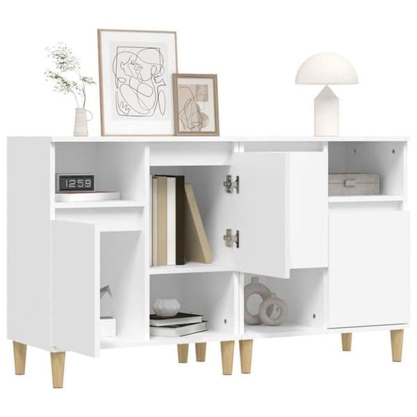Maison Exclusive - Bufféer 2 st vit 60x35x70 cm ingenjörsträ Vit
