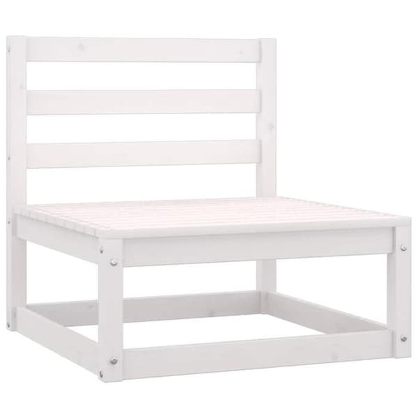 Trädgårdsmöbel - Soffa 3 platser - Modulär - Massivt trä - Vit Vit