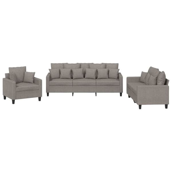 Maison Exclusive - 3-delars soffgrupp med kuddar i taupe tyg