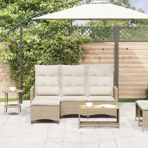 Maison Exclusive - Justerbar havemøbelsofa med L-formede puder i beige polyrotin beige