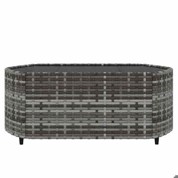Maison Exclusive - Trädgårdsmöbler 3 delar med kuddar Grå Flätad resin