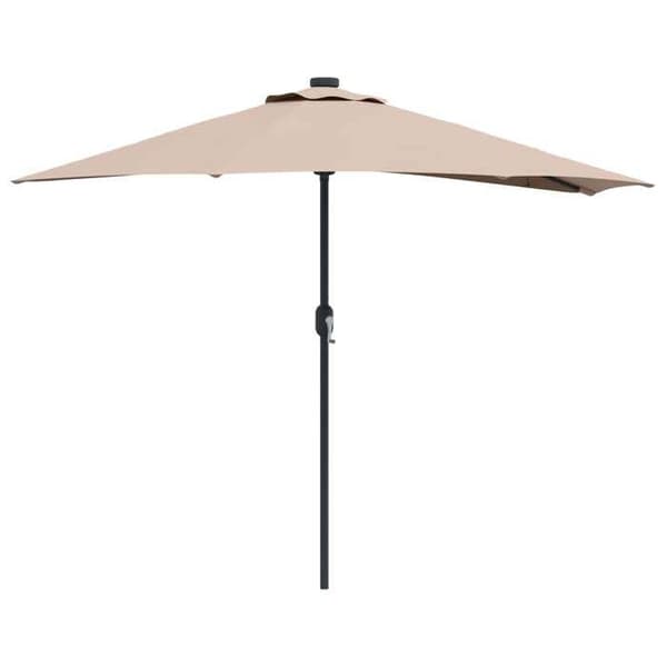 Trädgårdsparasol - MAISON EXCLUSIVE - 294 x 150 x 224 cm - Polyester & stål - Taupe - LED-belysning Mol