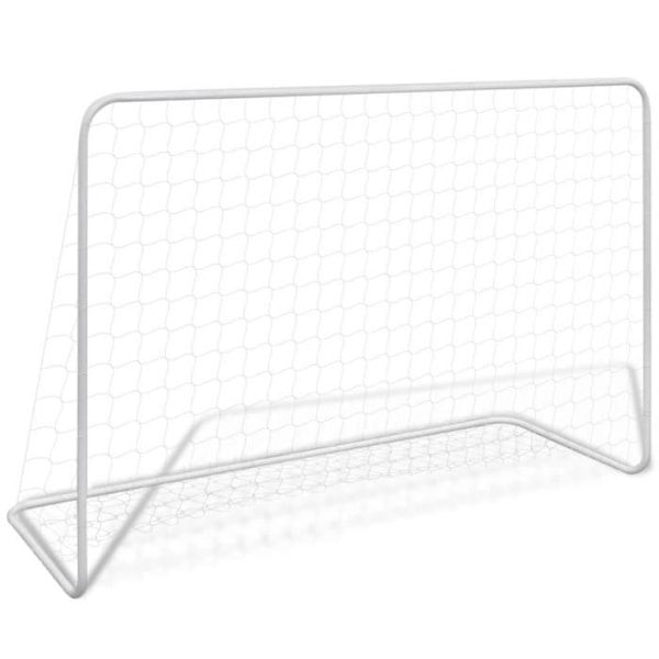 Fotbollsmål med nät 182x61x122 cm Vit Stål - Vuxen - Blandat - Fotboll Vit