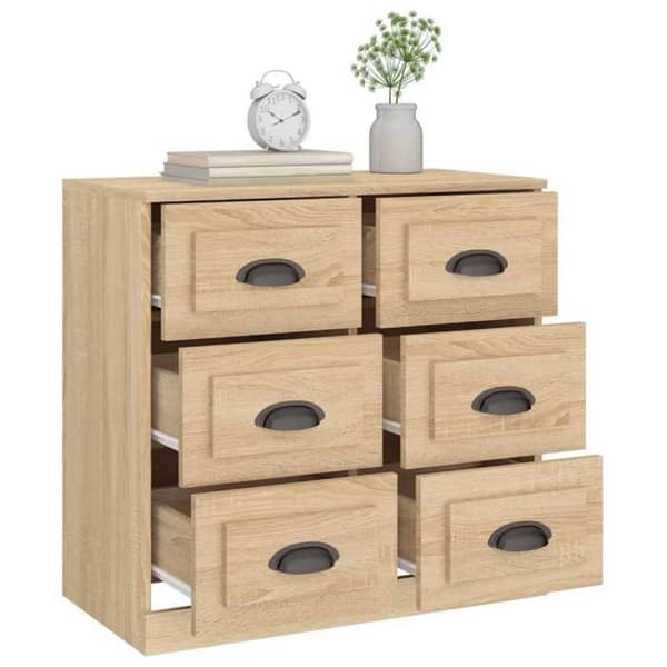 Maison Exclusive - Buffé ek sonoma 70x35,5x67,5 cm ingenjörsträ