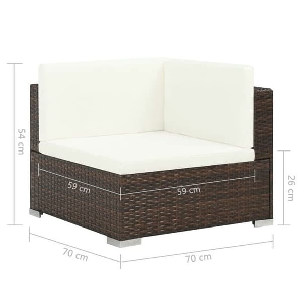 Maison Exclusive - Trädgårdsmöbler 7 delar med kuddar Flätad resin Brun