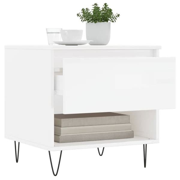 Maison Exclusive - 2 st soffbord vit glansig 50x46x50cm ingenjörsträ