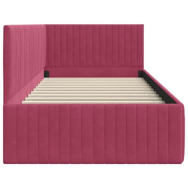 Maison Exclusive - Hörnsängram Bordeaux 90 x 200 cm Sammet Bordeaux