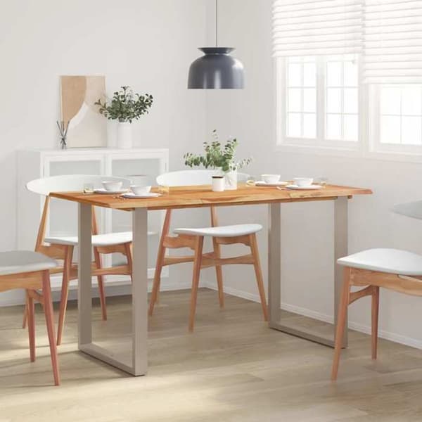 Maison Exclusive - Matbord 140x70x76 cm i solid akaciaträ brun