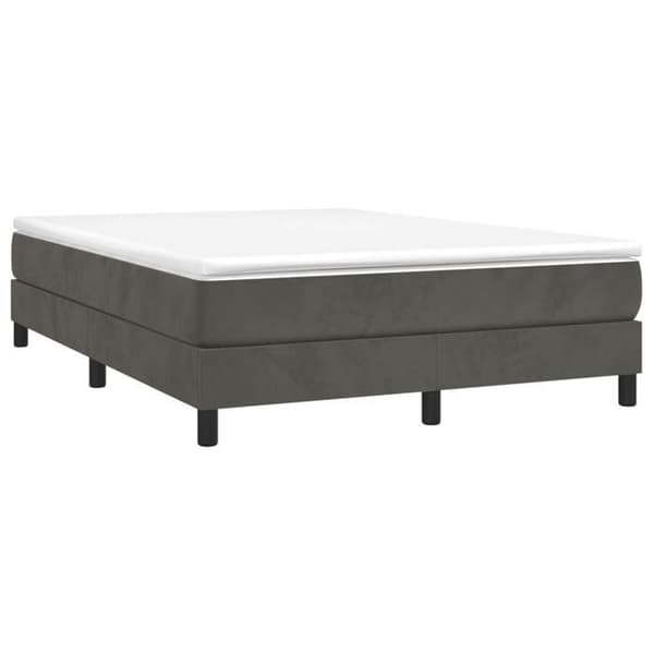 Maison Exclusive - Sengebund med mørkegrå lameller 140x190 cm velour mörkgrå