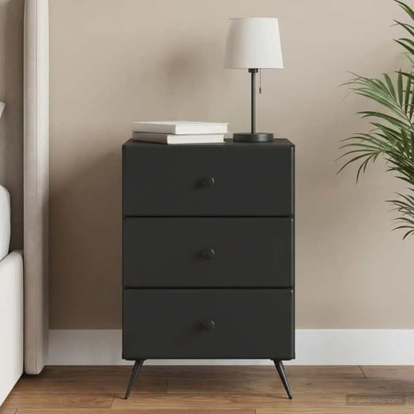 Natskab - EKSKLUSIV HUS - 43×41×66,5 cm - Sort - Ingeniørtræ - 1 skuffe Svart