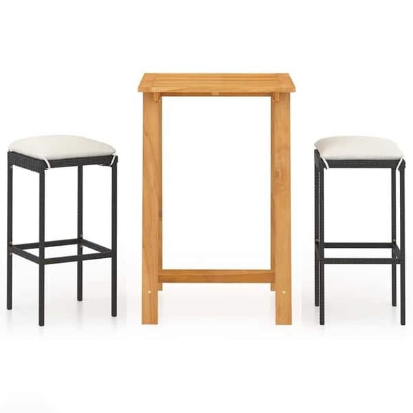 Maison Exclusive - Havebar sæt med puder 3 stk Sort