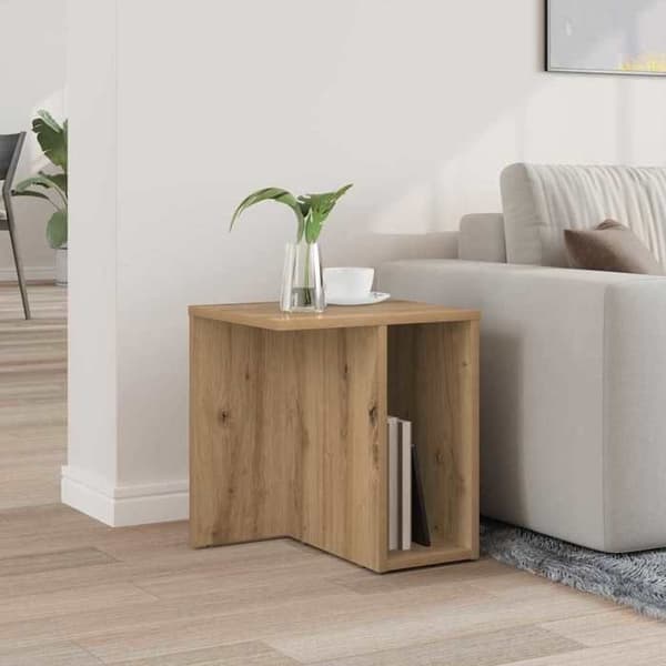 Sidebord - MAISON EXCLUSIVE - 37 x 32 x 40 cm - Ingeniørtræ - Alsidig opbevaring - Rektangulær Ek