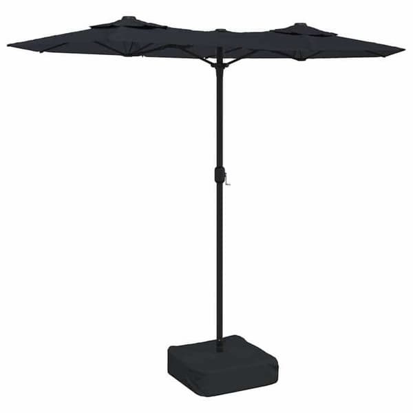 Maison Exclusive - Parasol til have med dobbelt hoved sort 316x145 cm