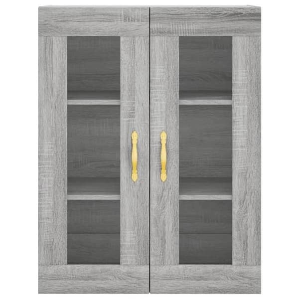 Maison Exclusive - Høj buffet Sonoma grå 69,5x34x180 cm Ingeniørtræ