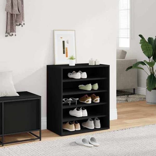 Maison Exclusive - Skoskab Sort 60x35x70 cm Ingeniørtræ