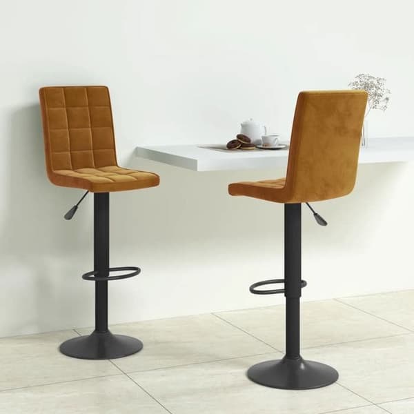 Maison Exclusive - Barstolar set om 2 brun sammet