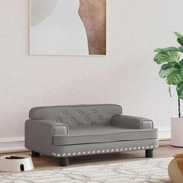 Maison Exclusive - Hundsäng grå 70x45x30 cm i konstläder grå