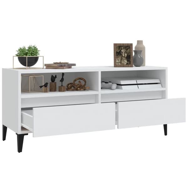 Maison Exclusive - TV-möbel vit 100x34,5x44,5 cm ingenjörsträ